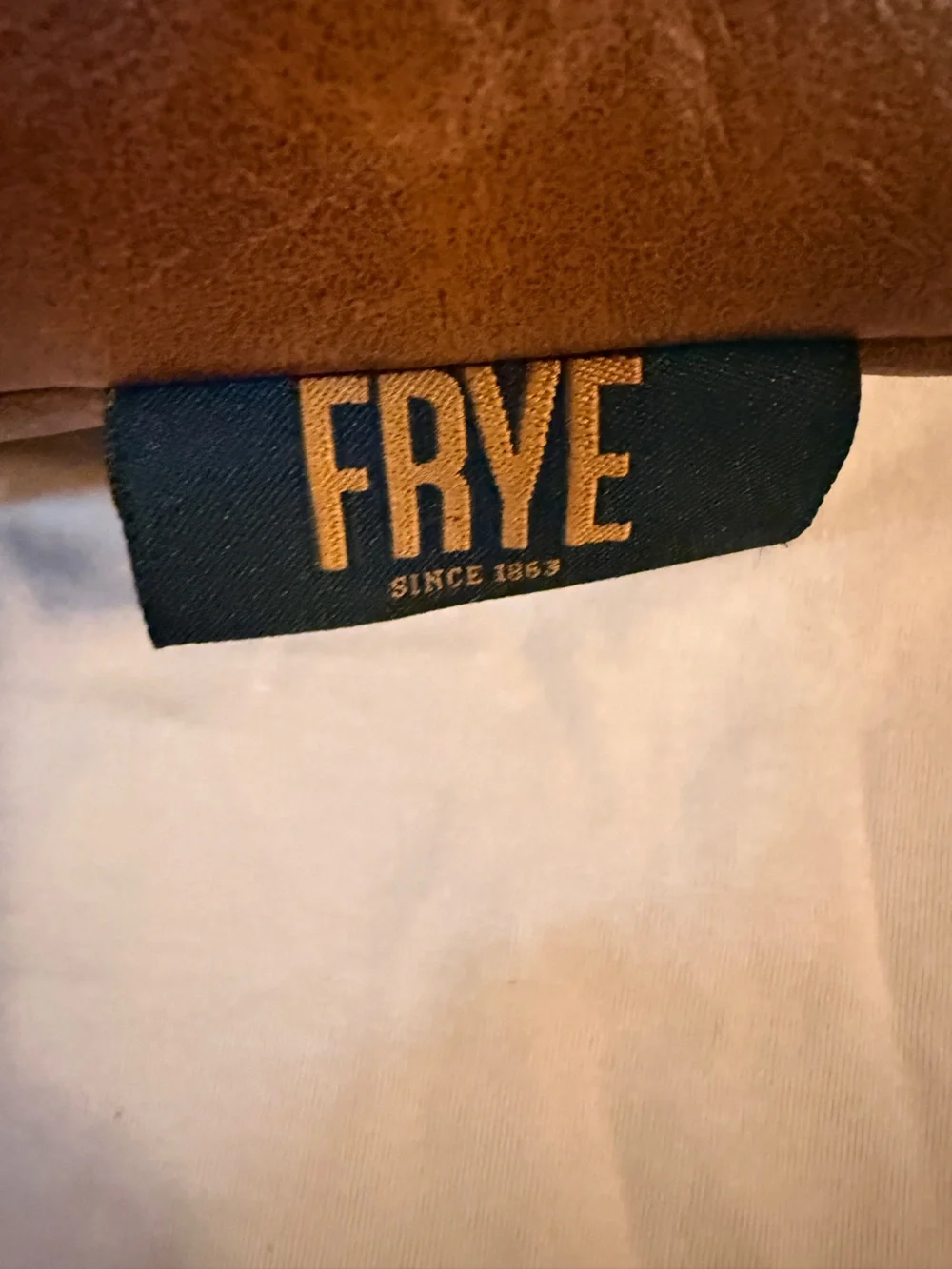 Frye Cognac Leather Accent Pillow